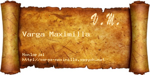 Varga Maximilla névjegykártya